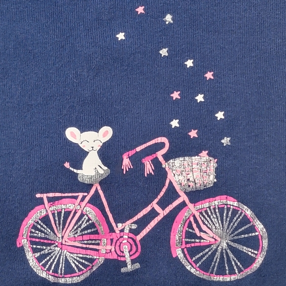 Crazy 8 Off to the Stars Adorable Bicycle Tee - Navy and Pink - Size 2T - Picture 3 of 7